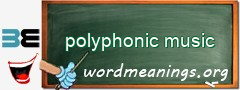 WordMeaning blackboard for polyphonic music